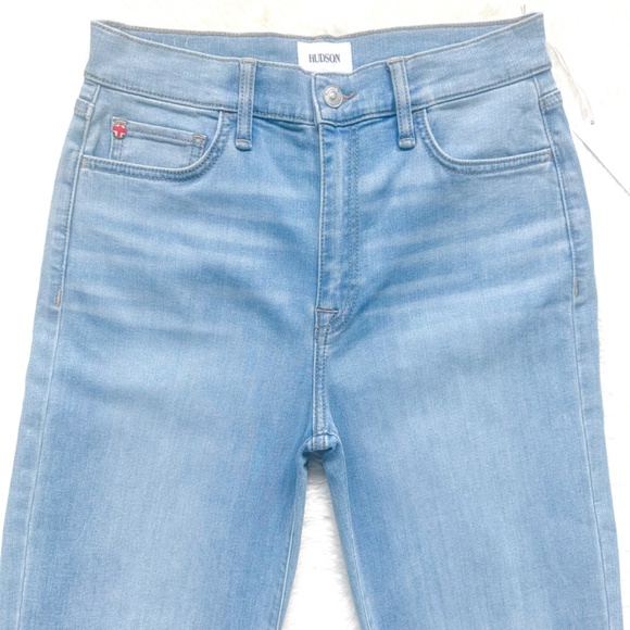 HUDSON Noa Midrise Straight Leg Crop Suri Light Wash Rayon Stretch Jeans - Picture 3 of 11